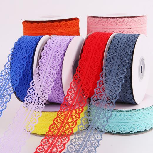 China supplier floral style colorful mesh fabric lace ribbon and cotton lace trim ribbon