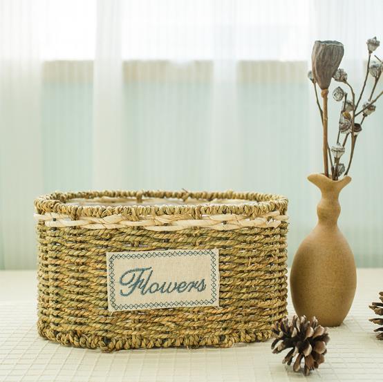 Handcraft flower storage baskets without handles