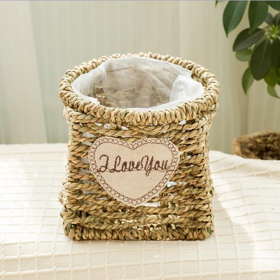 handmade waterproof nature color basket floral decorative basket