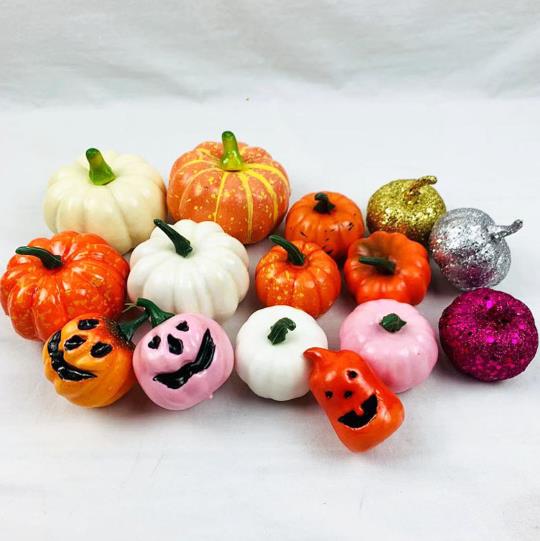 fake mini Pumpkins Artificial Vegetable Food Lifelike for Halloween Party Holiday Decoration