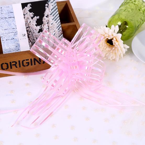 pink organza ribbon pull bow